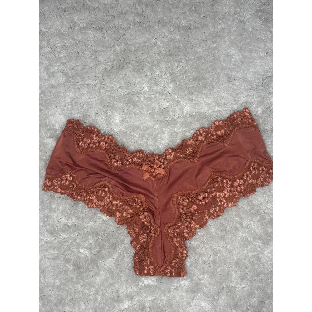 NWOT Victoria’s Secret Cheeky Burnt Orange Lace Panty XS Copper Bow 2017